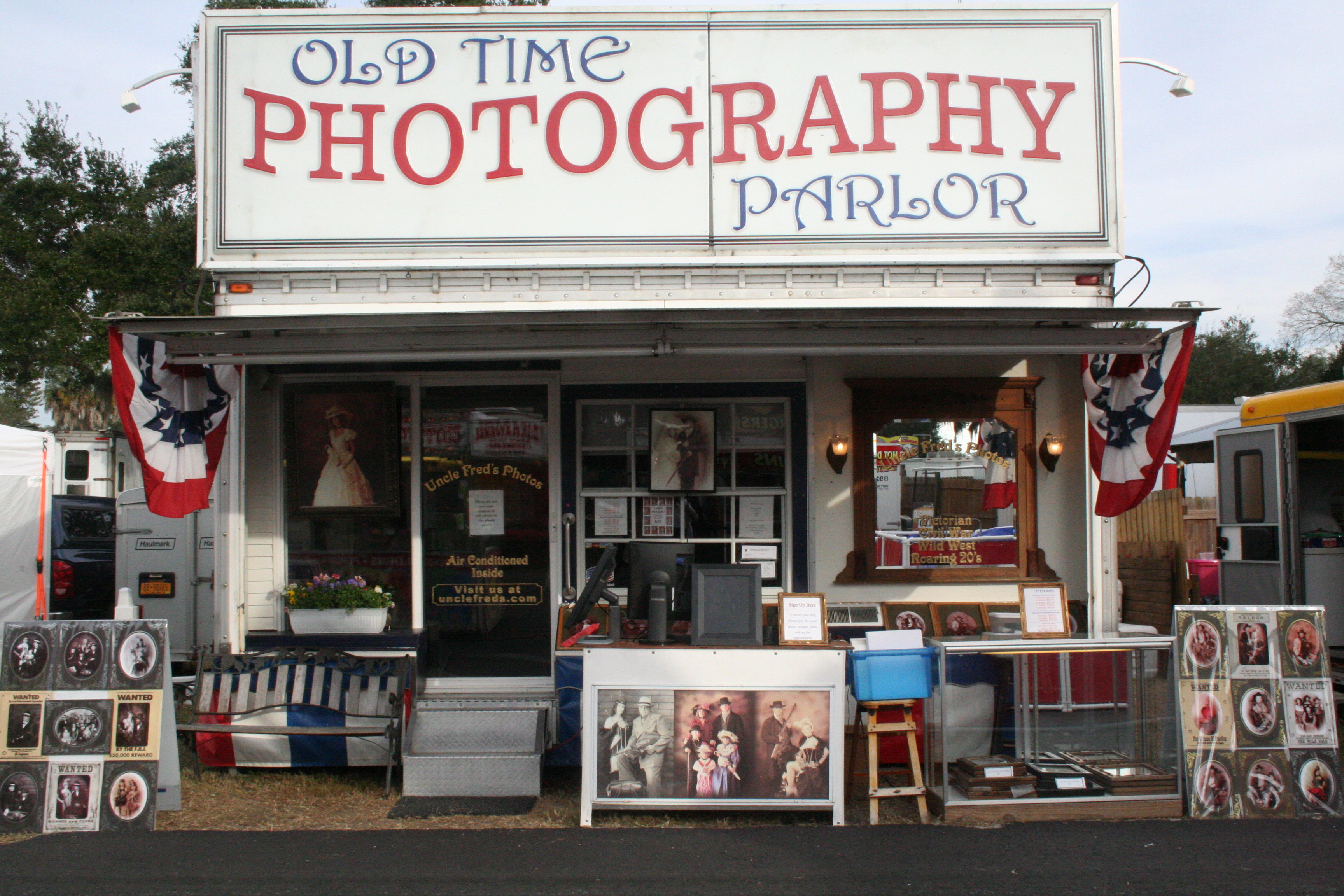 old time photo stand